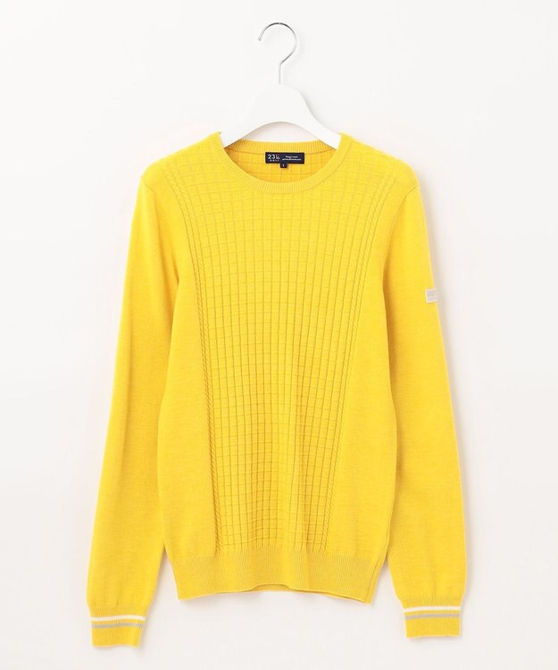 23区GOLF 【WOMEN】【洗える】格子柄  カラーニット イエロー系