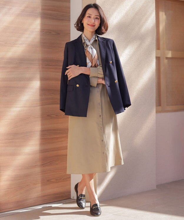 J.PRESS LADIES L ANASTASIAトロ ダブル ジャケット ネイビー系