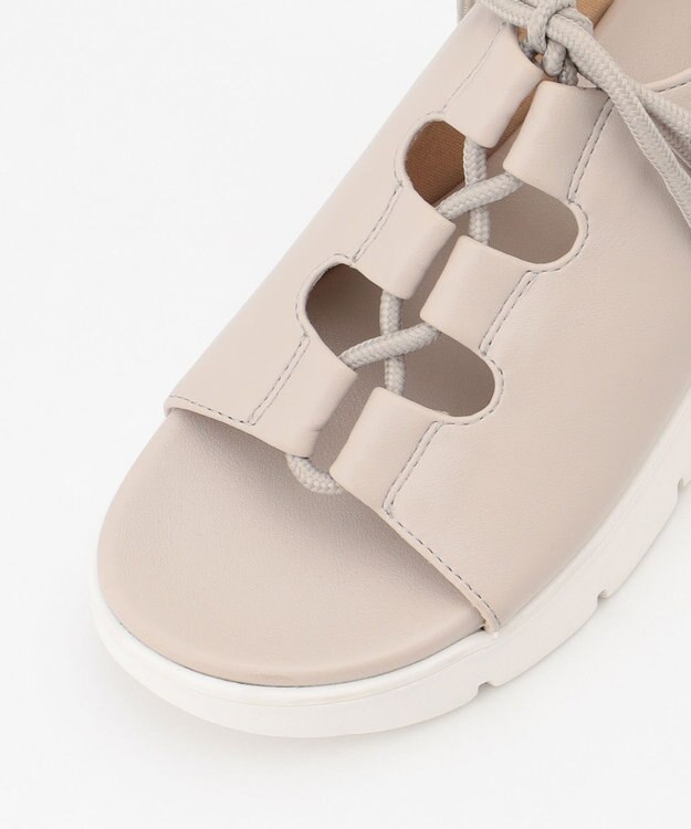 ANY SIS 【23.5~24.0cm】レースアッププラットフォーム サンダル アイボリーベージュ