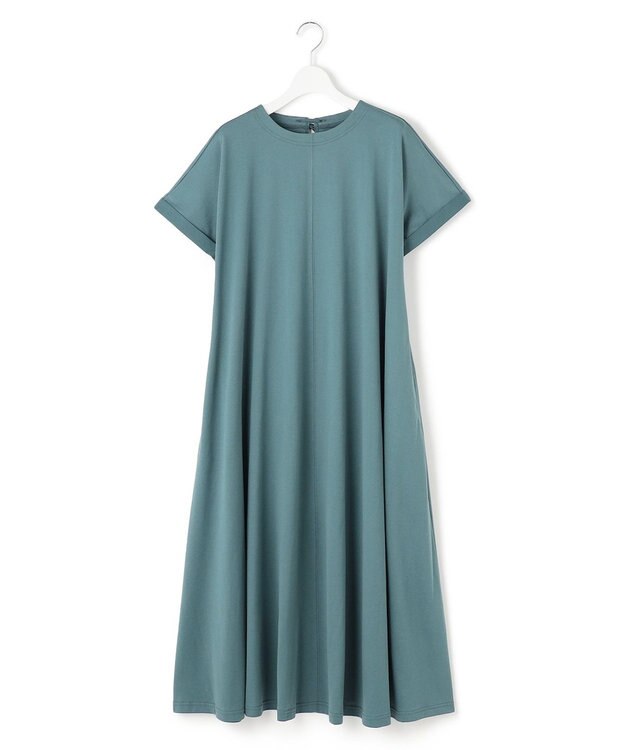 J.PRESS YORK STREET 【WOMEN】キャップスリーブ ワンピース ピーコックグリーン系