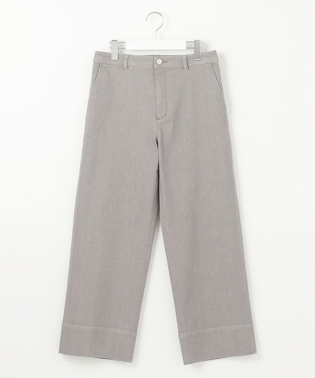 J.PRESS LADIES L 【洗える】 10oz Stretch Denim セミワイド パンツ ライトグレー系