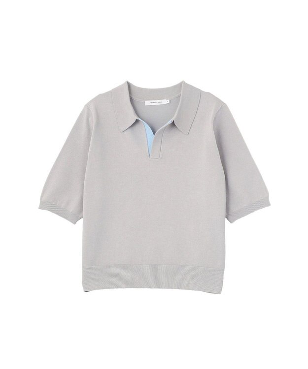 AMERICAN HOLIC 襟付き配色ニット Gray