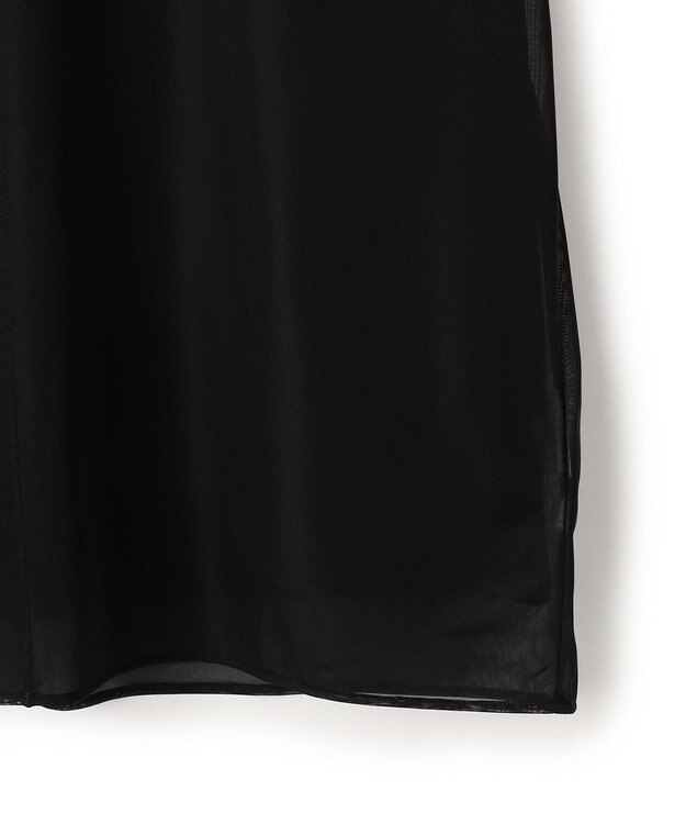 ICB L イージージョーゼット シアーレイヤードカットソー ブラック