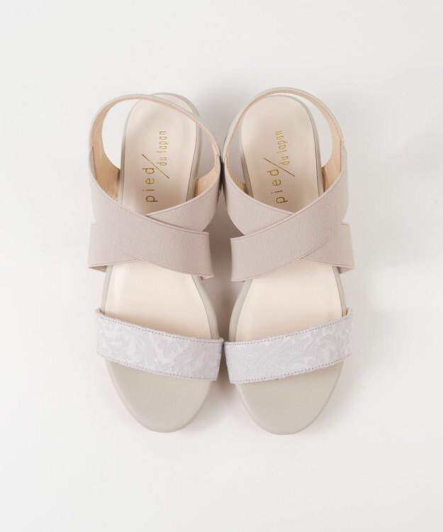 BONTRE 【pied du lapan/ピエドラパン】クロスベルトウエッジサンダル/50727ZI シルバー