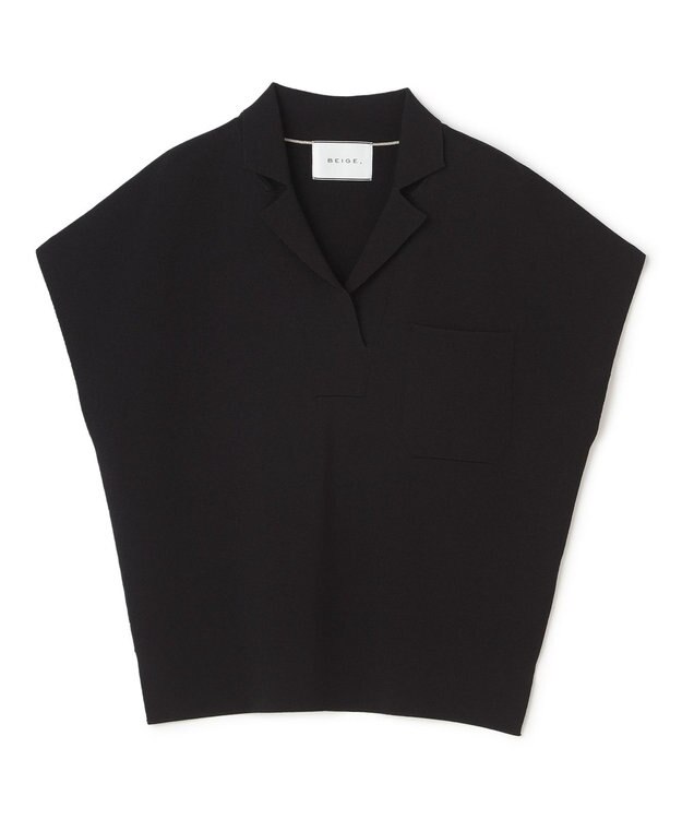 BEIGE， NADIA / ストレッチ スキッパーニット Black