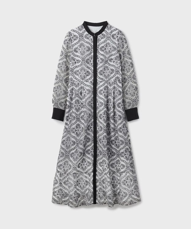 GRACE CONTINENTAL オーナメント刺繍フレアワンピース キナリ