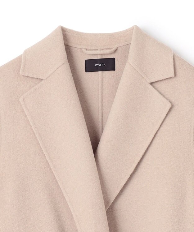 JOSEPH ダブルフェイスカシミヤ　ラップロングコート Parchment