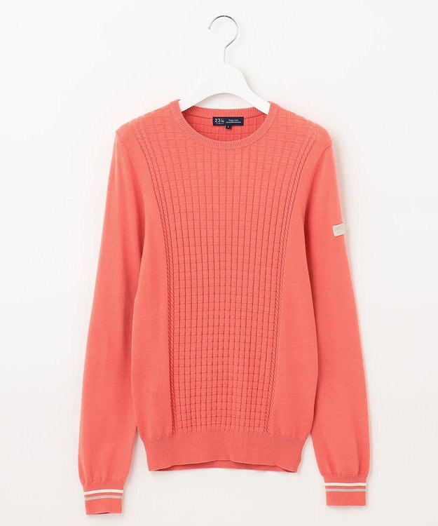 23区GOLF 【WOMEN】【洗える】格子柄  カラーニット ピンク系