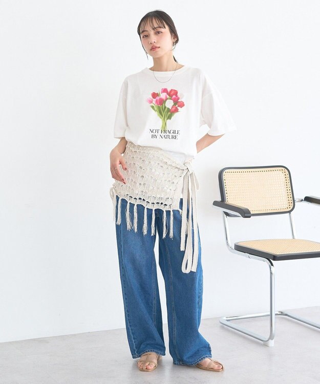 earth music&ecology アソートプリントＴシャツ Off White