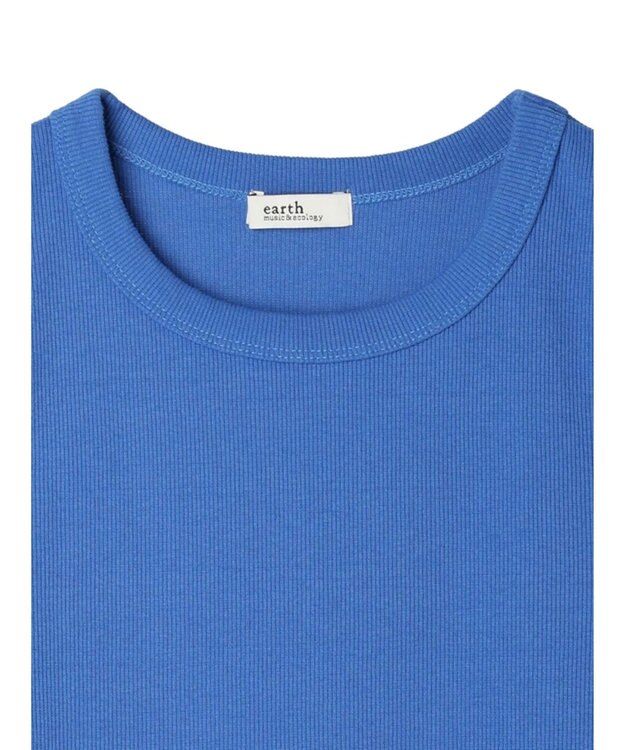 earth music&ecology リブタンクトップ Blue