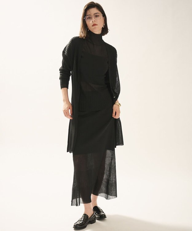 uncrave シアーニット コンビトップス ブラック