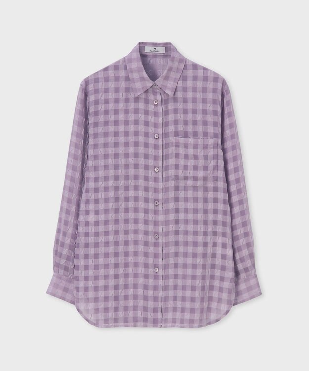 Paul Smith シアサッカー チェック シャツ ラベンダー
