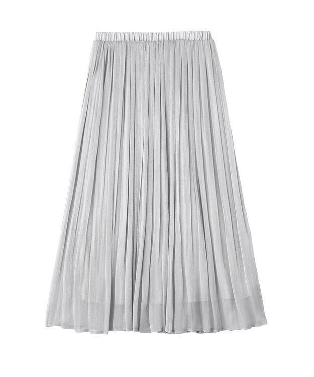 YECCA VECCA シャイニーサテンプリーツスカート Light Gray