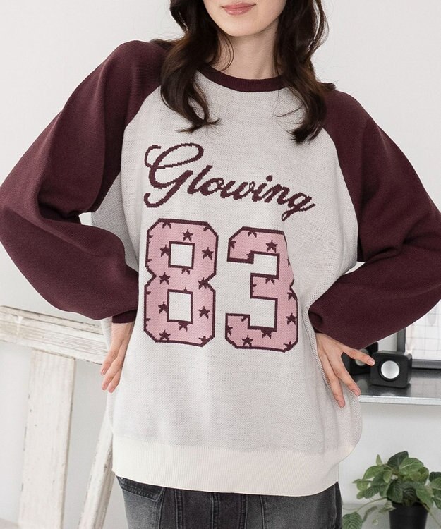 WEGO 【洗える】グラフィックニットBIGプルオーバー 柄12