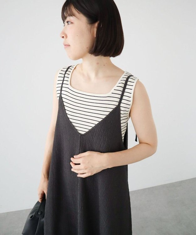 Green Parks BEST PRICE 表面感カットキャミワンピース Gray