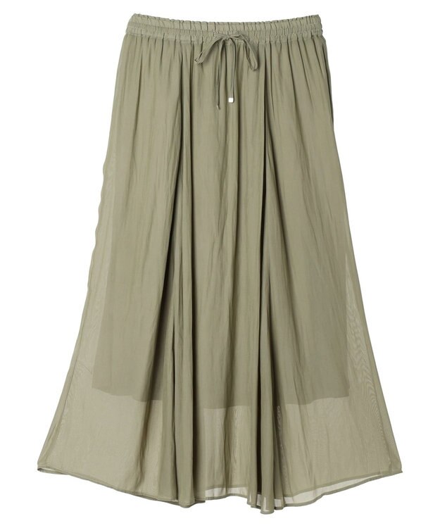 Green Parks サラフレギャザースカート Khaki