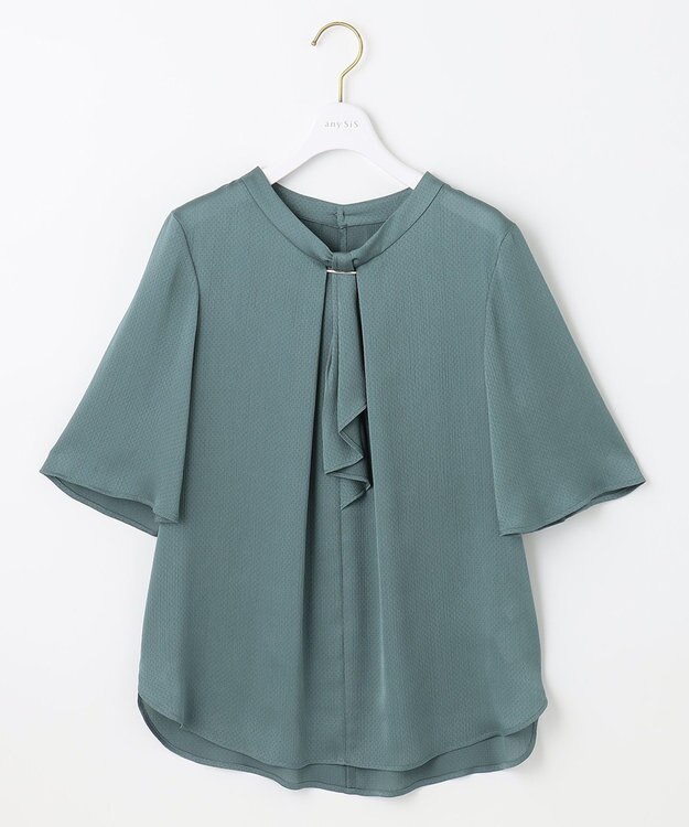 ANY SIS 【洗える】メタルパーツボウタイ ブラウス スモーキーミント