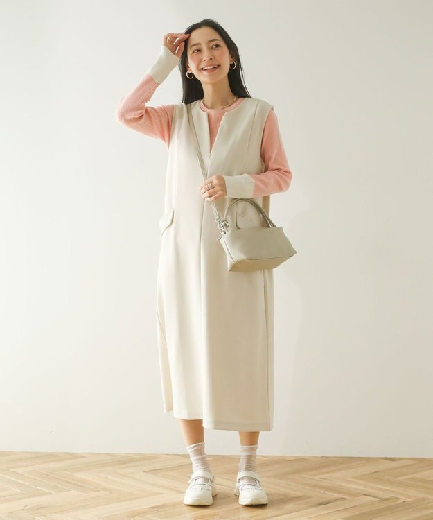 Green Parks 　ダンボールスキッパージャンパースカート Ivory