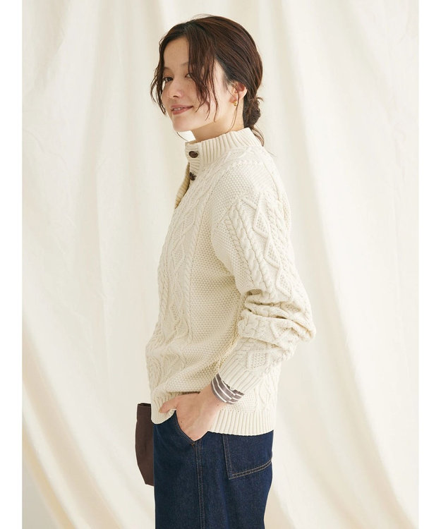 CRAFT STANDARD BOUTIQUE リサイクルポリエステルヘンリーネックプルオーバー Ivory