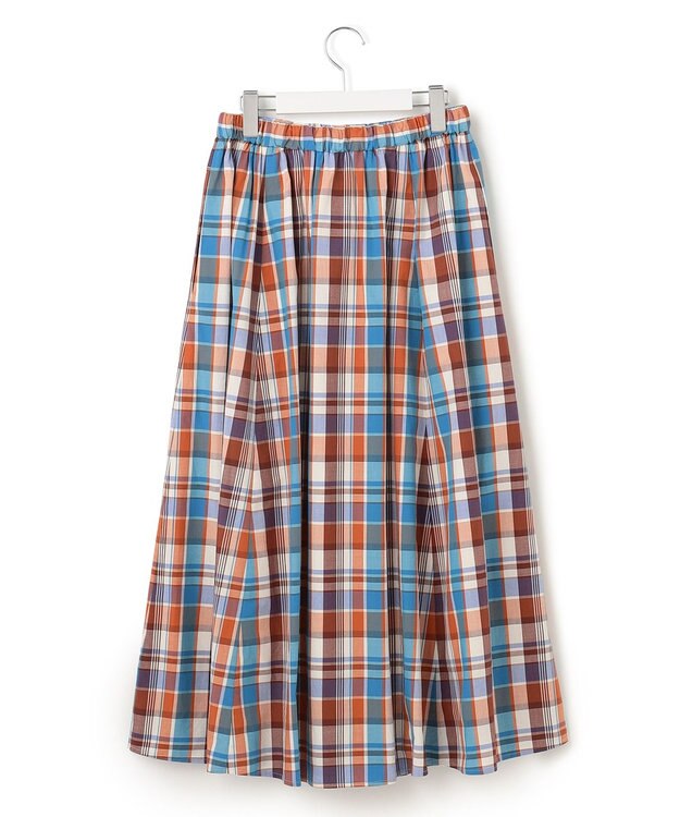 J.PRESS YORK STREET 【WOMEN】チェックフレアスカート ホワイト系3