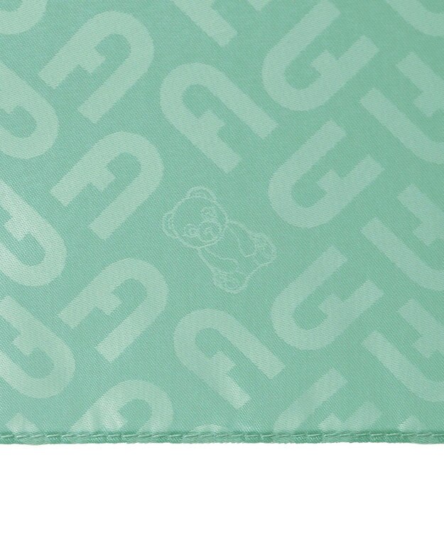 MOONBAT フルラ (FURLA) 折りたたみ傘 雨傘 ジャカード モノグラム ベア UV 軽量 ミントグリーン