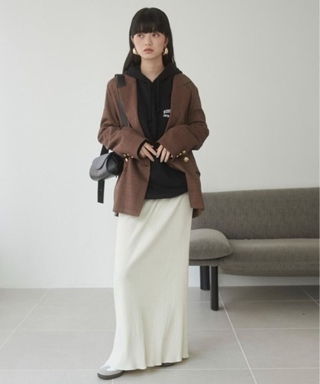 WEGO 【ANGIE VINTAGE/セレモニー】金ボタン ダブルブレザージャケット ブラウンチェック1