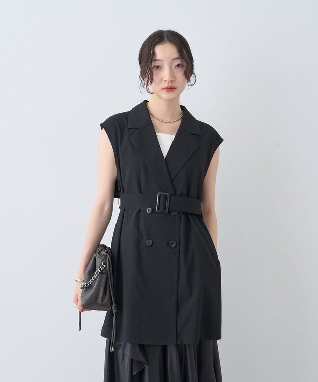 earth music&ecology ショートジレンチ Black