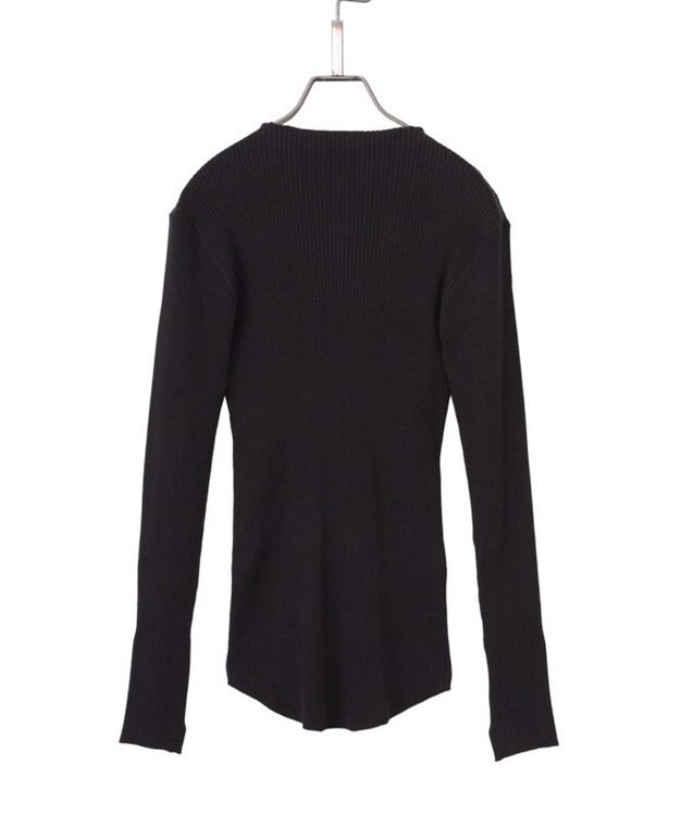 FORFORMO High-stretch Lib Knit Tops ハイストレッチリブニットトップス ブラック
