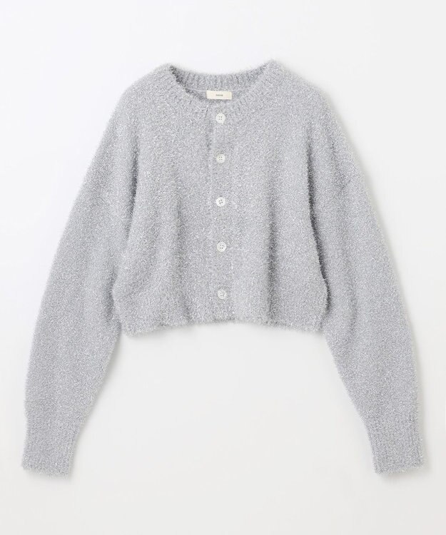 NAVE 【Nave・洗える】ラメニット カーディガン シルバー系