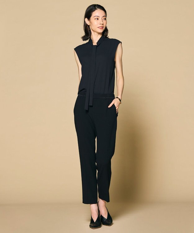 BEIGE， 【洗える・L-size】CINDY / クロップドパンツ Black × Black