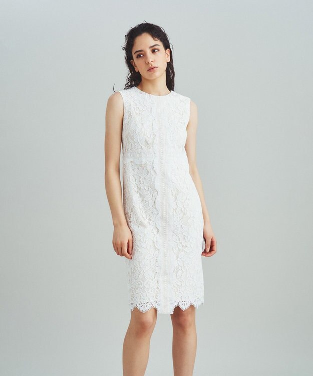 GRACE CONTINENTAL レースタイトドレス キナリ