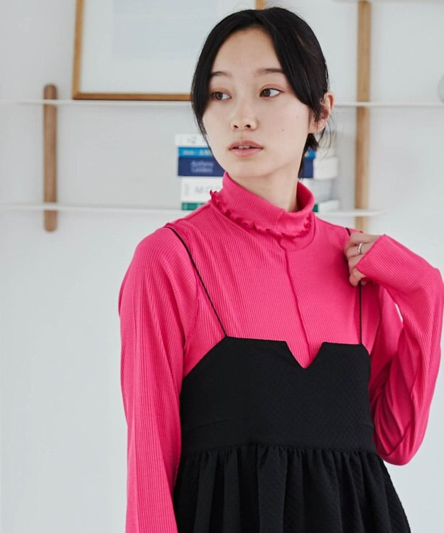 WEGO ソフトタッチカラーリブロンT ピンク