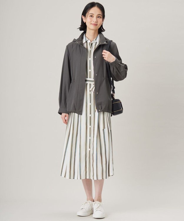 自由区 【カタログ掲載・撥水加工・洗える】コットンナイロンタッサー ブルゾン スレート