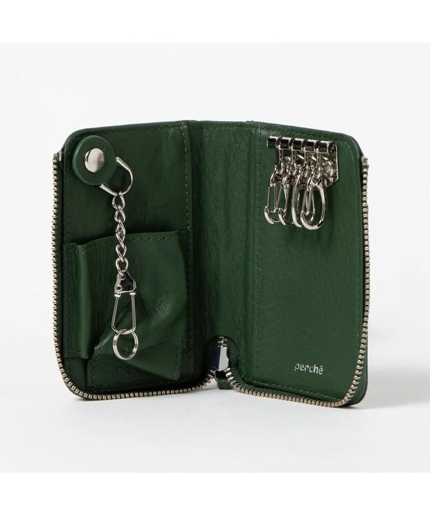 UNBILLION ペルケ perche / ドット型押しスマートキーケース グリーン