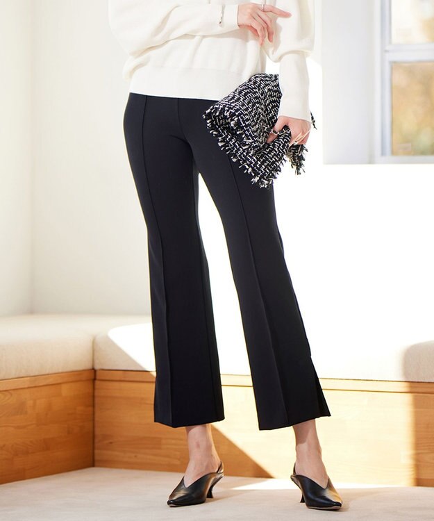 ICB 【体型補正機能付き】コンプレストジャージー ストレッチパンツ ブラック系