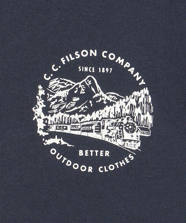 JOSEPH ABBOUD MOUNTAIN LONG SLEEVE FRONTIER GRAPPHIC T-SHIRT ネイビー ネイビー系