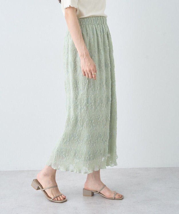 earth music&ecology マジョリカプリーツナロースカート Light Green