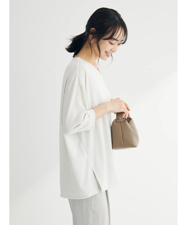 Green Parks バー付き７分袖ブラウソー Light Beige