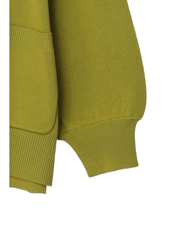 earth music&ecology クルーネックミドル丈カーディガン Lime Green