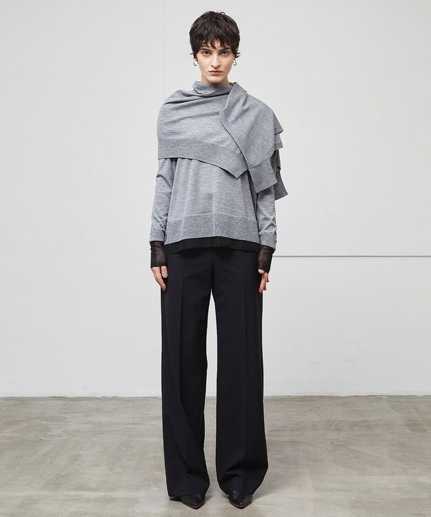 BEIGE， 【洗える】LA MONNAIE / ショールニット  Md Gray