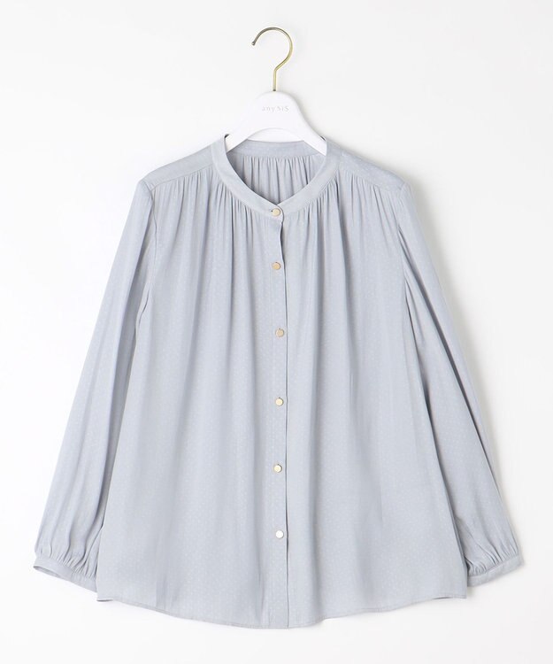 ANY SIS 【洗える】カッセンジャカード ブラウス ライトブルー