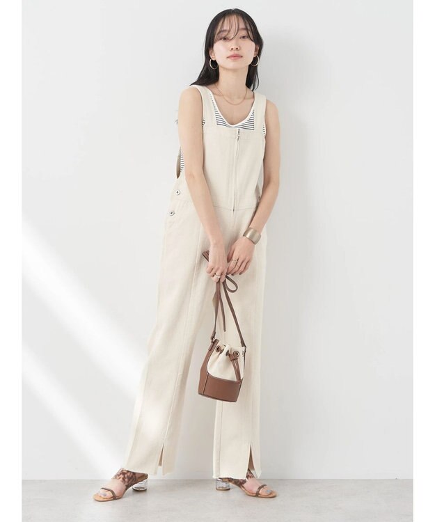 earth music&ecology オーバーオールデニム Ivory