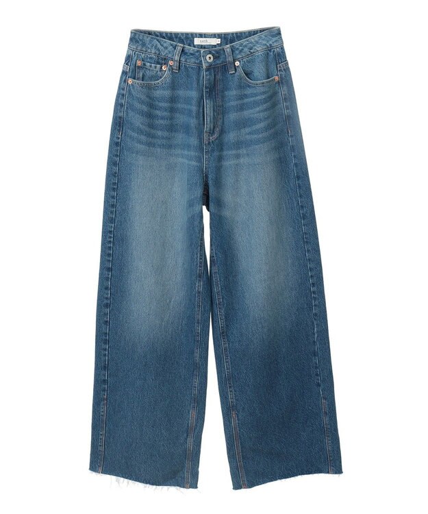 earth music&ecology セルフカットワイドデニムパンツ Medium Indigo