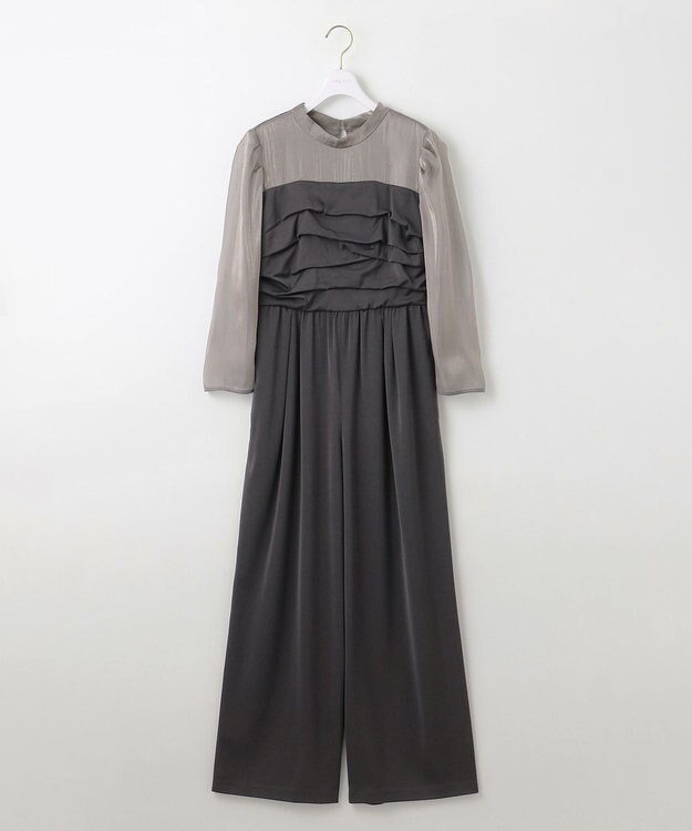 ANY SIS 【洗える】デザインタック コンビネゾン スレート