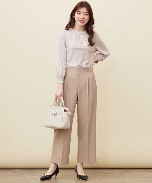 ANY SIS S 【WEB・一部店舗限定】褒めらレディワイド パンツ ベージュ