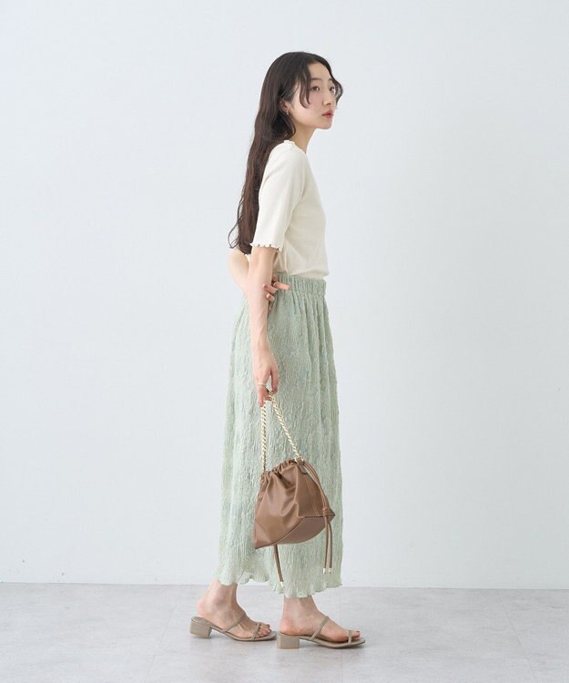 earth music&ecology マジョリカプリーツナロースカート Light Green