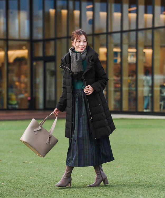 Tiaclasse 【ウール100％】リバーシブルマフラー ブラック