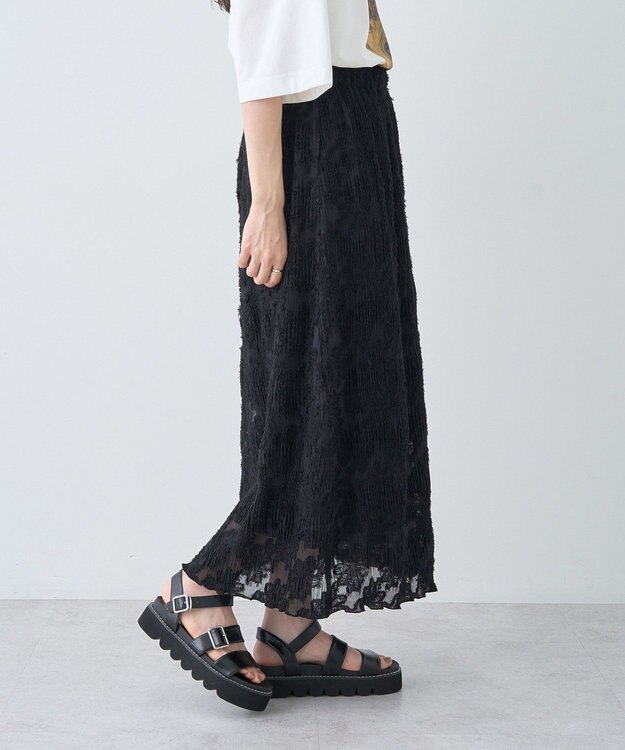 earth music&ecology マジョリカプリーツナロースカート Black