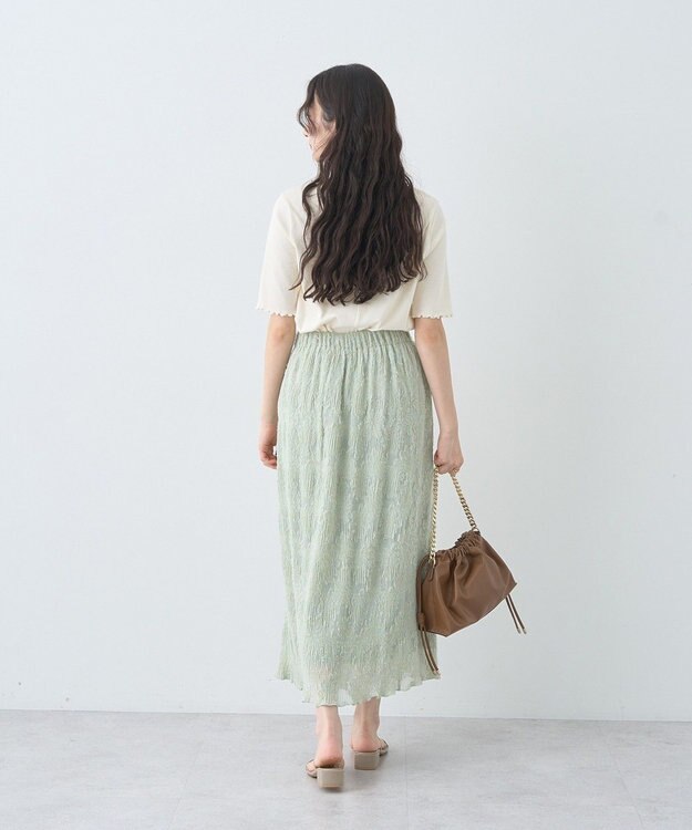 earth music&ecology マジョリカプリーツナロースカート Light Green
