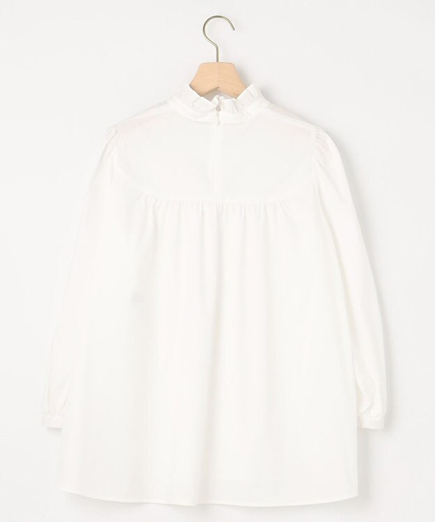 組曲 L 【KUMIKYOKU NAVY】スタンドフリルシャーティング ブラウス アイボリー系